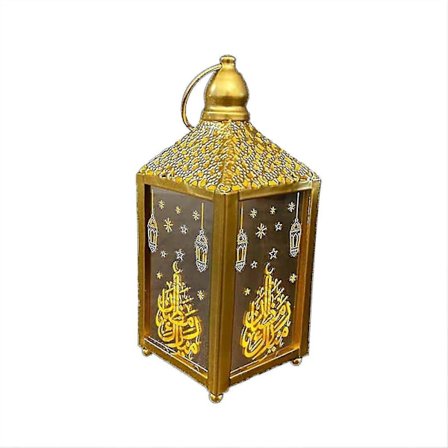 Ramadan lanterne LED hængende lanterner Ramadan dekoration lys feriebelysning smedejern natlys S