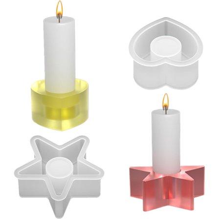 Silikoneforme til lys, voks smelteforme, DIY lysforme, harpiksforme, lysforme (Stjerne +