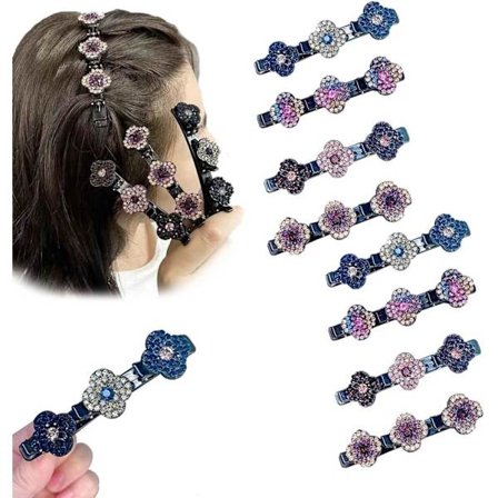 4/8 stk. Glitrende Krystal Sten Flettede Hårklemmer Side Hårklemme - Perfekt
