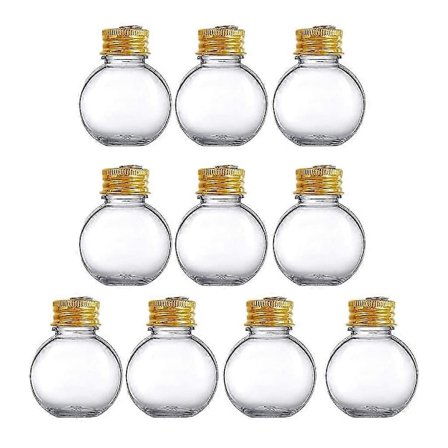 10 stk. 50ml Runde Julekugler med Aftageligt Låg Træhængende Ornament Dekorationer Hjem Dekorationer Festartikler