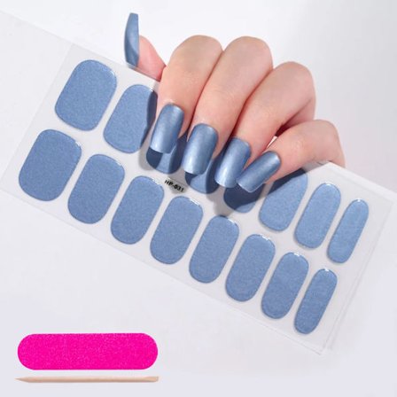 16 Tips Semi-Härdade Gel Nagelstickers Ren Färg UV/LED Lampa Gel Nagellack Wraps Långvarig Full Täckning Gel Sticker Nageldekoration##