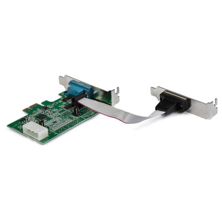 StarTech 2-port PCI Express RS232 Serial Adapter Card, PCIe RS232 Serial Host Controller Card, PCIe to Serial DB9 COM Ports, 16950 UART, Low Profile