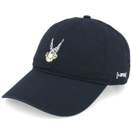 Capslab - Svart unconstructed Keps - Asterix Black Dad Cap @ Hatstore