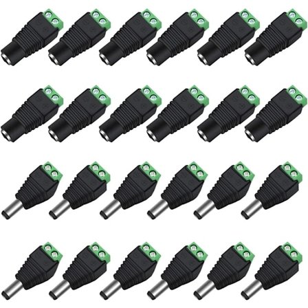 DC Stik Han/Hun Plug Balun Adapter 12V Jack Stik Adaptere Bruges til Videoskærm CCTV Kamera Kabel LED Strip Lys 2.1 x 5.5mm