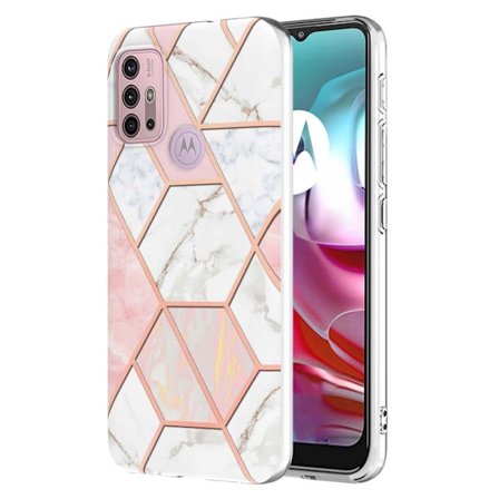 Marmormotiv Motorola Moto G10 / Motorola Moto G20 / Motorola Moto G30 skal - Rosa / Vit