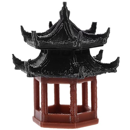 Miniatyr akvarium paviljong landskapsornament hage bonsai paviljong fisketankdekorasjon(3.60X3.50X3.50CM,Som vist 1)