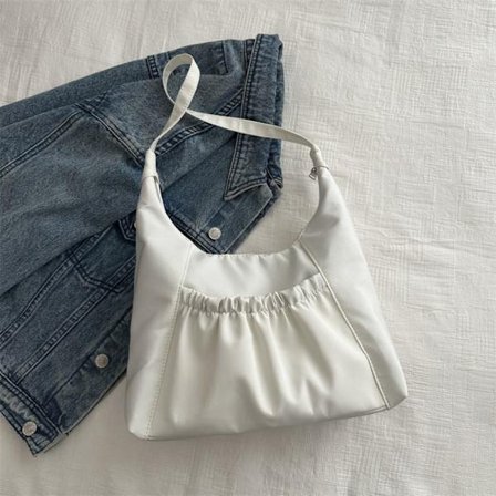 Enkel axel underarmsväska Liten fyrkantig väska VIT