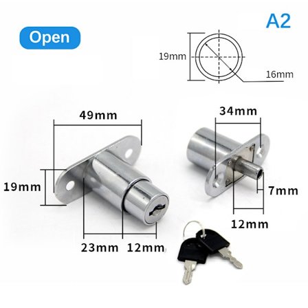 Skuffe skyvelås Skyvedør Vitrineskap Skaplåser W