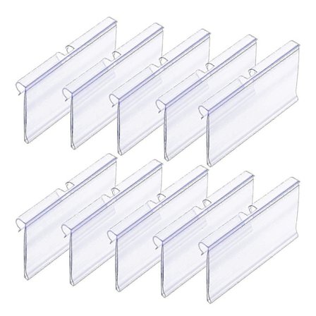 50 st Klar Plast Etiketthållare För Trådhylla Detaljhandelsprisetikett, 8cm X 4cm Korg Etiketter Clip On Etiketter För Förvaringslådor