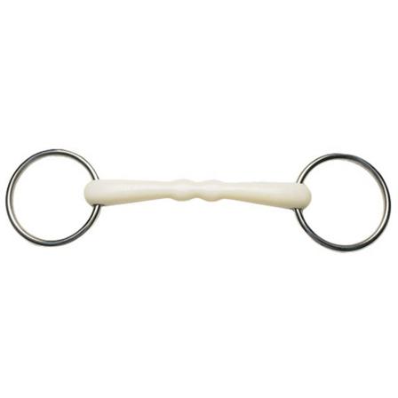 Korsteel Flexi Loose Ring Mullen Mouth Snaffle Bit 5.5in Ivory