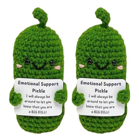 Handgjord virkad gurka/potatis plyschdocka Snygg skrivbordspyssel Dekoration för vardagsrummet