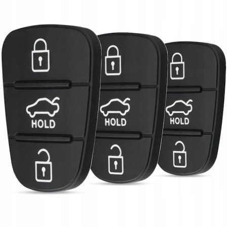 3X GUMMIKNAPPER TIL NØGLEFJERNBETJENING HYUNDAI KIA HOLD_MGF