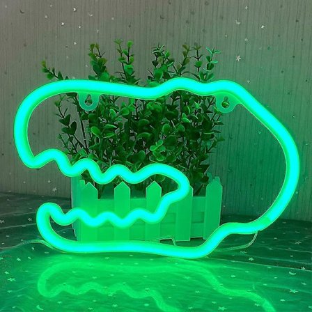 LED Neon Dinosaurie Form Neonljus Batteridriven Neon Dinosaurie Lampa - Nattlampa för Julfest, Sovrum, Barn Dekoration, Vänner, Gåvor