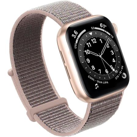 Kompatibel med Apple Watch-rem, Sport Nylon Loop-rem til kvinder og mænd til iWatch Series Ultra 8 7 6 5 4 3 2 1 SE (38/40/41mm, Pink Sand)