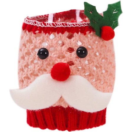 2 stk. Vinglashylster Elegant Dekorativt Glasholder Betræk Strikket Stof Holdbart Julemand