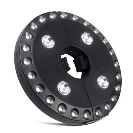 Svart hageparasolllys, paraplyparasolllys med 28 LED-pærer, frittstående eller hengende lys, 3 brytermoduser for justering
