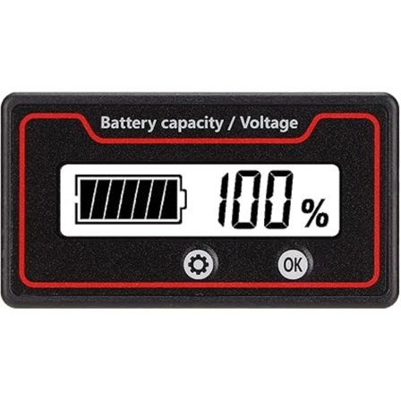 Batterimätare, 12V 24V 36V 48V 72V 84V Batterikapacitet Voltmeter med Larm, Professionell DC Batteriövervakare kompatibel med Elfordon