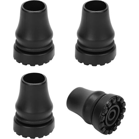 4 stk. Gummiknotter til stokk 22 mm Kraftige knotter til gåstokk, Svart solid erstatningsknott til stokk for eldre gåstaver, Sikkerhetsutstyr til 