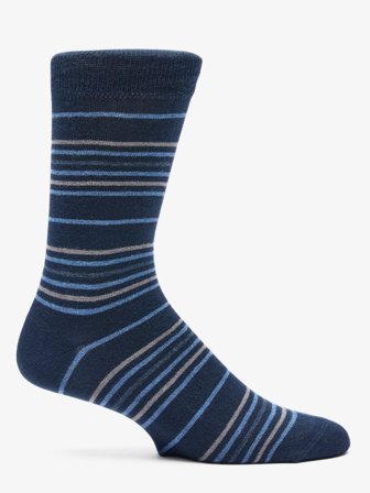 John Henric Men's Navy Blue Socks Multi Stripe Size Onesize