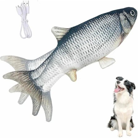 Electric Moving Dog Fish Toy Realistic Flopping Fish Oxford Cloth Interactive Dog Toys Pet Toys for Small Medium Dogs