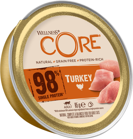 CORE Petfood - Cat 98 % kalkunpaté 85 g - Katt - Kattefôr & kattemat - Våtfôr og våtmat - ZOO.no