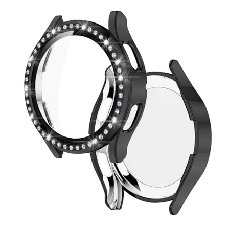 Samsung Galaxy Watch 4 (44mm) strassikoristeinen ranneke karkaistulla lasilla - Musta