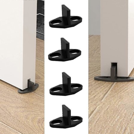 Lommedørføring, 4 stk. skyvedør gulvføring skyvedør bunn for skapdør tredør - JV