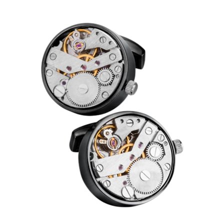 AVEKI Mansjettknapper Steampunk Urverk Form Mansjettknapper for Menn Herre Skjorte Vintage Gir Ur Mansjettknapper Business Bryllup Gaver med Gaveeske,