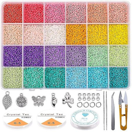 Lasisia siemenhelmiä siemenhelmiä rannekorujen valmistukseen Beading Jewelry Making Kit