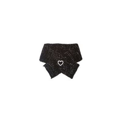 Puppy Angel - Crystal Heart Scarf Black Large