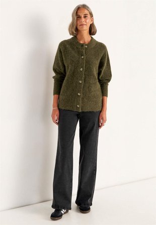 Cellbes of Sweden - Cardigan Premium i mohair- och ullblandning - mörkgrön / melerad - för damer - 38/40