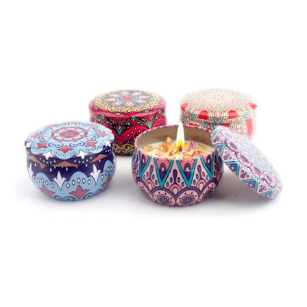 4-pack Handgjorda Doftljus Presentförpackning Naturlig Eterisk Olja Doft Ekologisk Botanisk