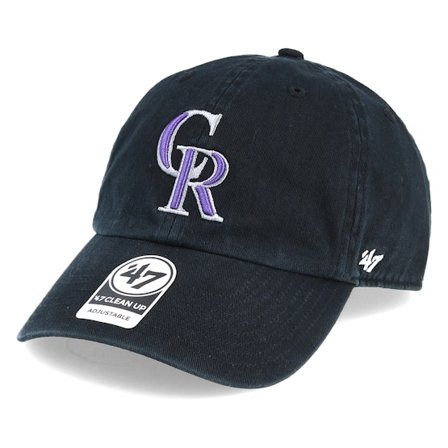 47 Brand - MLB Preto adjustable Boné - Colorado Rockies Clean Up Black Adjustable @ Hatstore