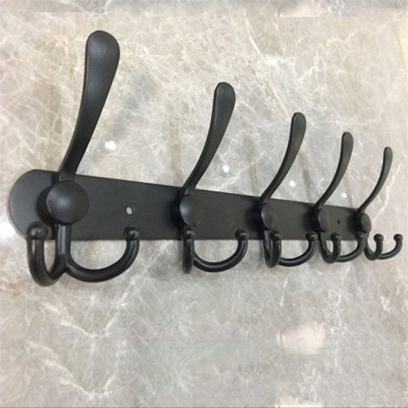 4-delad väggmonterad klädhängare med 3 krokar, designer i rostfritt stål, stark