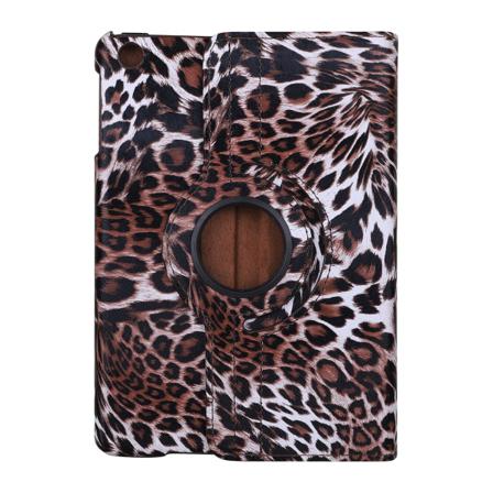 Leopard Läderfodral Med Roterbart Ställ, Ipad Mini 2/3, Brun Brun
