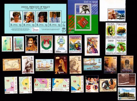 Peru, Suiname, Tristan da Cunha, Uruguay - Frimærkepakke - Postfrisk