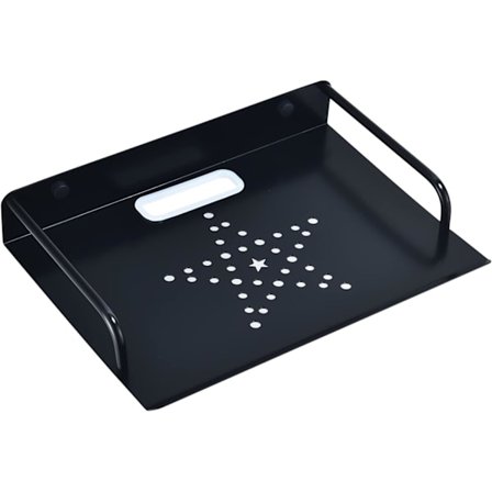 Väggmonterad routerhylla, liten projektorväggstativ i metall, TV-boxfäste flytande hylla (1 lager, liten)