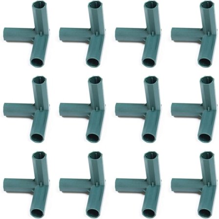 12 Pakke 3-veis 16mm PVC Drivhusrammekoblinger