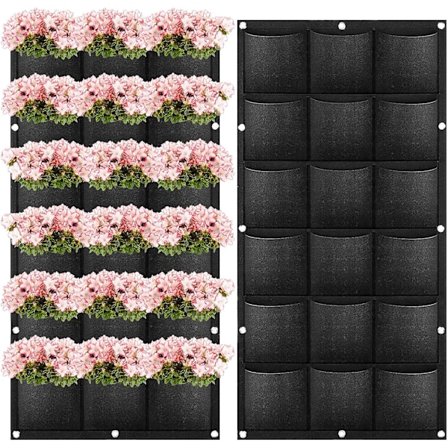 Ripustettava istutuspussi 18 taskua pystysuorille seinäkasveille ulkotiloihin