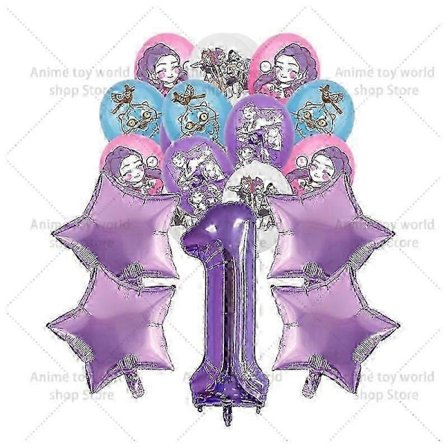 Kpop Demon Hunters Fødselsdagsfest Sæt – Dug, Tallerkener, Kopper, Balloner & Kagetopper til Børnefestartikler