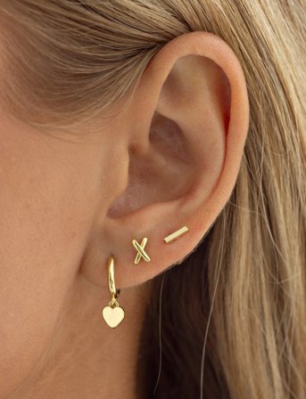 Timi of Sweden Sutton - Classic Heart Hoop Earrings - Gold - ONE SIZE