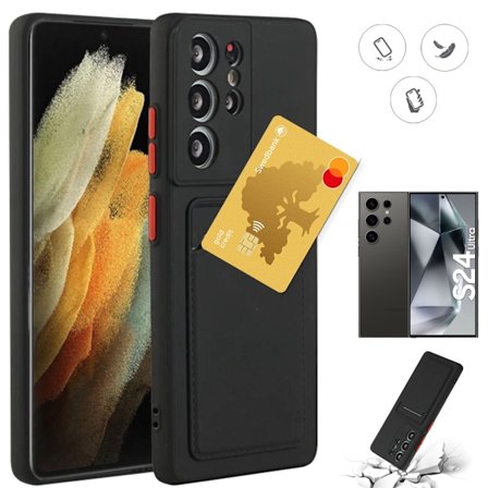 Samsung Galaxy S24 ULTRA puhelin kotelo korttitasku musta