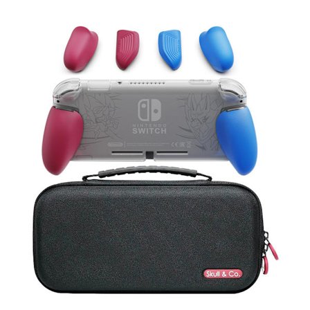 GripCase Lite Bundle: Et komfortabelt beskyttende deksel med utskiftbare grep [for å passe alle håndstørrelser] for Nintendo Switch Lite