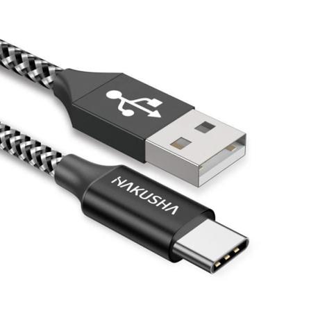 USB Type C-kabel 1M-3.3FT 3A Hurtigopladning Type C-lader Nylonflettet opladerkabel til Samsung Galaxy S20 S8 S9 S10 S20[618]