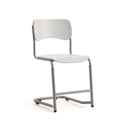 Student chair ELEVATE, adjustable height: 460-640 mm, silver/white