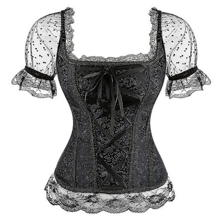 Damelag Punk korsettkjole Vintage kostyme Hippie sommer Clubwear Korsett Toppskjørt og korsett Kun