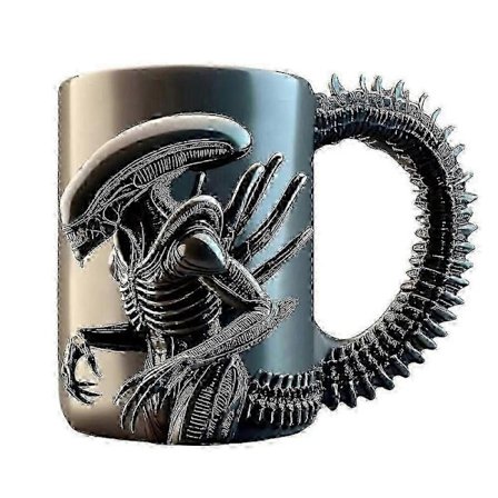 330 ml muki - Alien juo kahvia -muki - Lahja kauhufaneille 0619