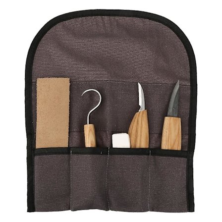 5 st Högmanganstål Hand Träbearbetning Snideriverktygsset För Nybörjare