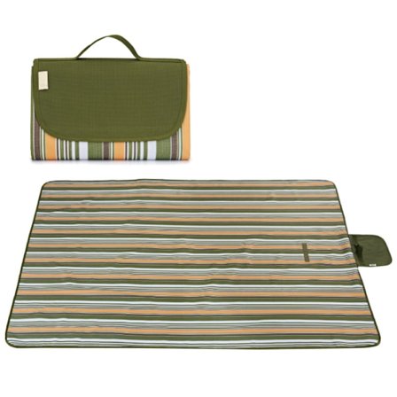 Picknickmatta Fuktbeständig Matta Oxfordduk 145*200CM Armég Grön Rand