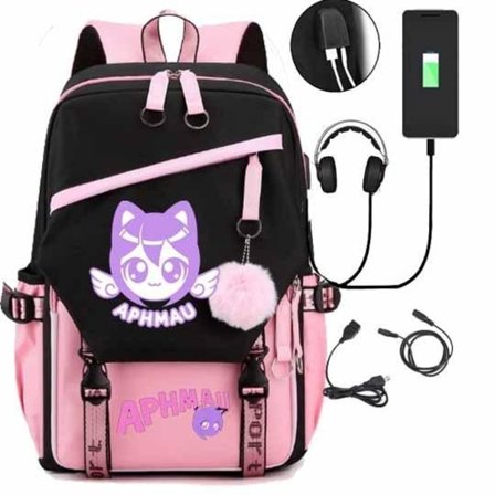 Aphmau Ryggsäck för Barn, Ryggsäckar, Ryggväska med USB-uttag, 1 st